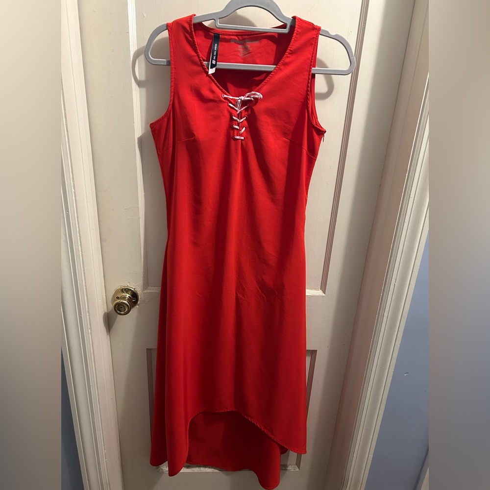 West Marine Del Sol Tank Dress red nautical moisture wicking UPF 30 medium